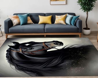 animal rug,horse rug,horse pattern rug,shady horse,cool rug,Creative rugs,gift for him,bedroom rug,decorative rug,rugs for living room