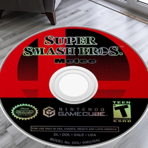 Super Smash Bros Rug: Game Room Round Floor Rug, CD Rug, Disc Carpet, Round Rug, Gamer Gift, NonSlip Rug image 1