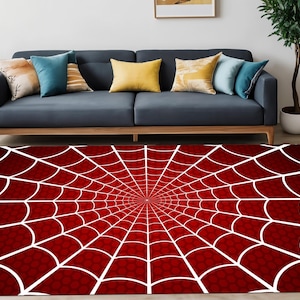 SpiderMan Web Rug,Spider Man Pattern Rug,Comic Rug,Amazing Rug,SuperHero Cartoon Character,Rugs For Living Room