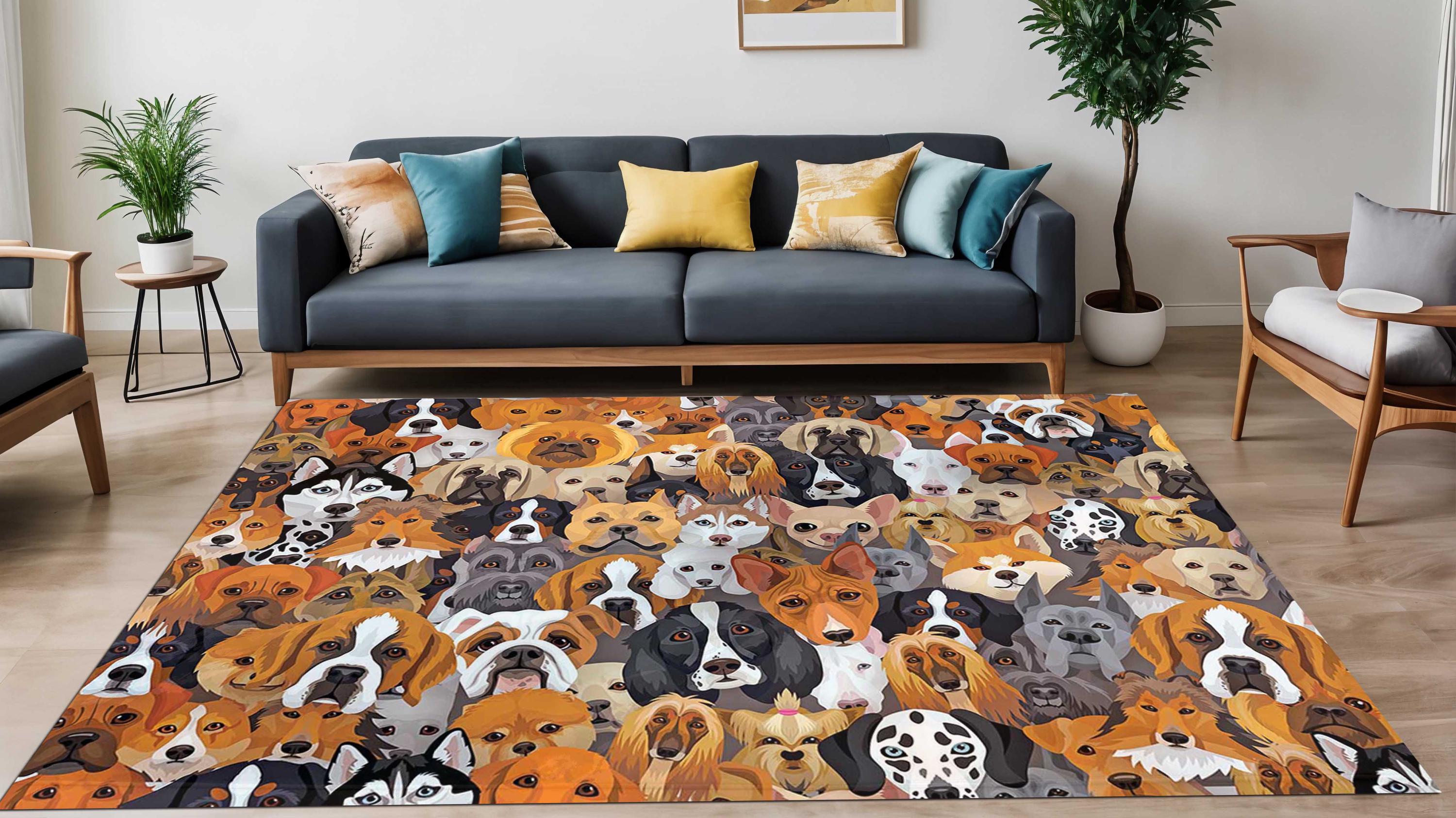 Dog Pattern Rug,Dogs Lovers Rug,Kids Room Rug,Baby room rug,gift for him,bedroom rug,decorative rug,rugs for living room,gift for birthday