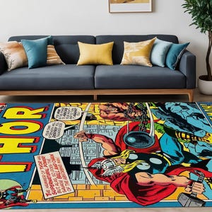 SpiderMan Rug,Spider Man Comic Rug,Amazing Rug,SuperHero,Cover Cartoon Character,Rugs For Living Room,Gift For Birthday
