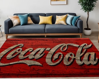 コカ・コーラのヴィンテージスタイルラグ：80年代のレトロなインテリア