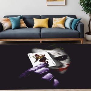 Alfombra Joker, alfombra con estampado Joker, alfombra oscura, ideas modernas, decoración de cocina, alfombra para habitación infantil, alfombras para sala de estar, regalo para él