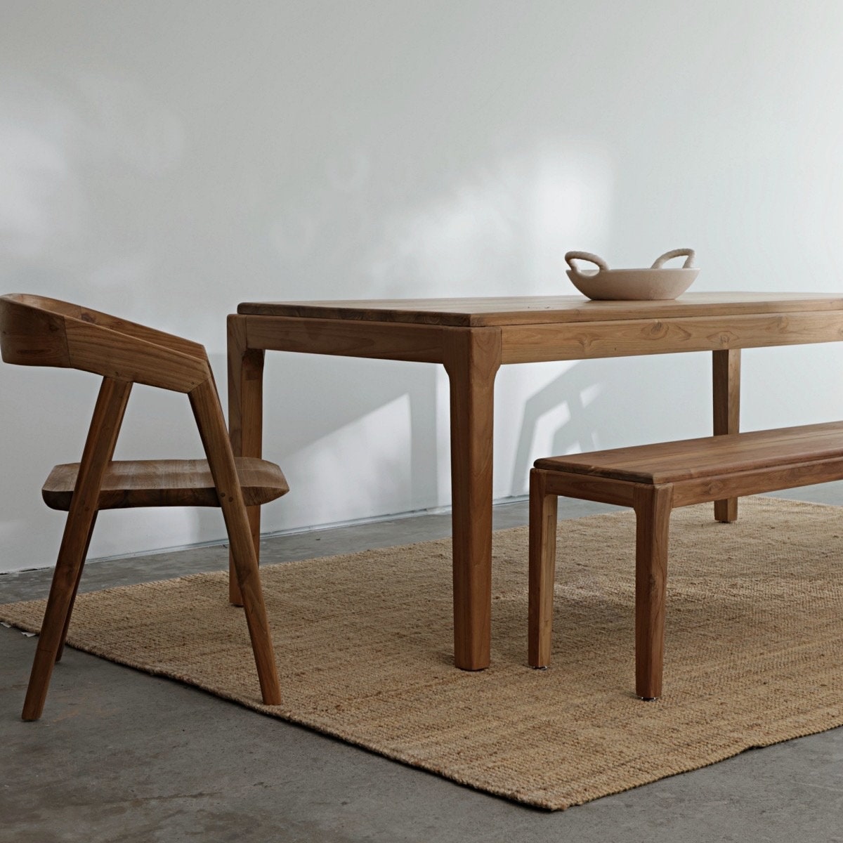 Handcrafted Solid Teakwood Dining Table FSC Certified Reclaimed Wood