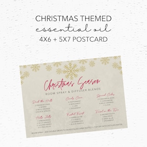 Essential Oil Christmas Diffuser - Scheda Ricetta Spray Stanza, doTERRA, Personalizzato, 4x6 - Formato 5x7, Download digitale, Inverno