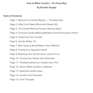 How To Make A Candle E-book, The Easy Way