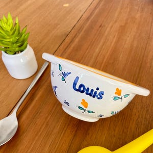 Personalized ear bowl in traditional Norman ceramic, with first name or word, gift for wedding, baptism, birth, birthday