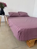 Striped Cotton Fitted Sheet: Soft Elastic Bedding - Various Colors