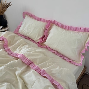 Parure De Draps Vintage Barbie 1997 - Drap Plat + Drap-housse - Rose