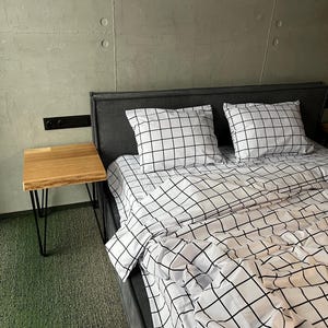 Plaid Cotton Bedding Set: Duvet Cover, Pillowcases, Sheet