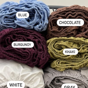 Sábana ajustable de color liso: sábana elástica para dormir cómodamente, sábana de algodón suave en varios colores