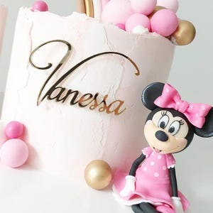 MINIOWELOVE | Décoration de gâteau avec nom | Nom du gâteau | Décoration pour gâteau d'anniversaire | Nom pour le gâteau