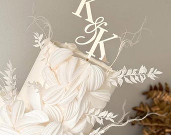 MINIOWELOVE | Topper KLASSIEKE initialen voor een taart | Hochzeitsinitialen | Bruiloftstopper | Klassieke initialen taarttopper | gouden taartinitialen