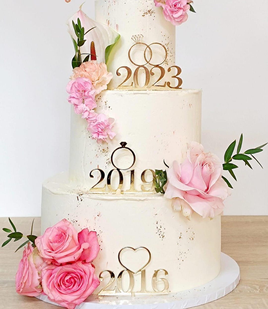 MINIOWELOVE | Cake Topper WEDDING Dates | Hochzeitsdatum | Gold Acrylic ...