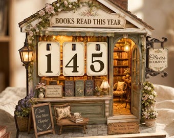 Personalized Vintage floral Books Read This Year Counter, Custom Reading Tracker Bookshelf Decor,Gift For Readers, Bookish/Book Lover Gift,