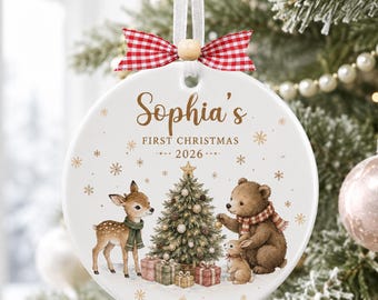 Personalized Baby’s First Christmas Ornament, Xmas Ornament with Baby Name, Baby Christmas Tree Decor, Newborn Gift, 2026 Christmas Gift