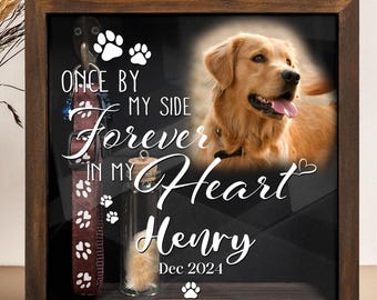 Personalized Pet Shadow Box with Pet Portrait Photo,Pet Fur Keepsake, Memorial Pet Shadow Box, Loss Of Pet Sympathy Gift, Dog Memorial Gifts
