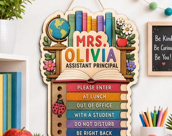 Personalized Assistant Principal Door Sign, School Office Status Board, Custom Teacher Name Sign, Back to School GIFT 2026, Classroom Decor