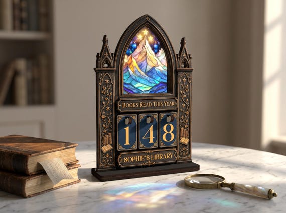 Personalized Fantasy Wooden Book Tracker, Night Court Books Counter, Wooden Book Counter Sign, Bookshelf Decor, Book Lover Gift,Bookish Gift