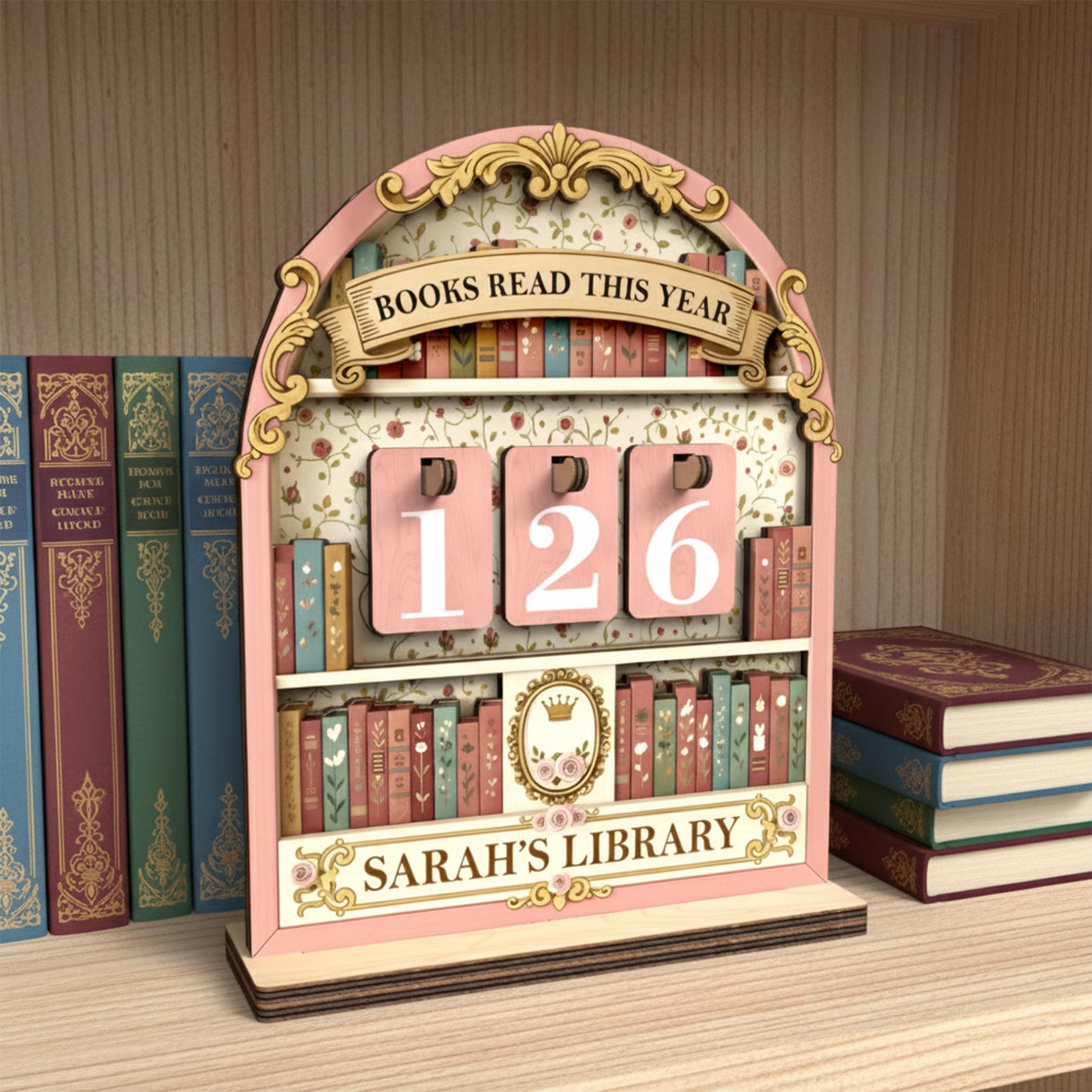 Discover Vintage Fantasy Book Read Tracker, Personalized Book Lover Gift, Books Read This Year Counter