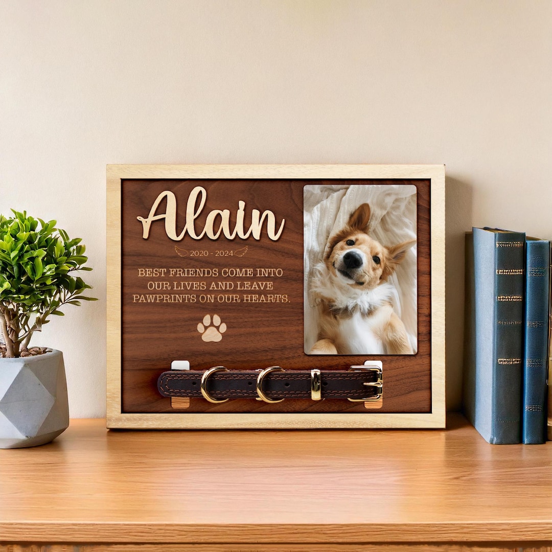 Memorial Pet Collar Holder Sign, Dog Memorial Frame With Collar Holder ...