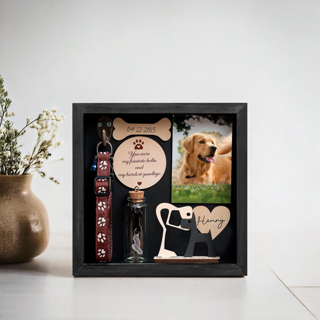 Shadowbox Pet Memorial, Loss Pet Remembrance, Pet Loss Sympathy Gifts ...