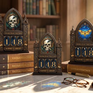 Personalized Fantasy Wooden Book Tracker, Night Court Books Counter, Wooden Book Counter Sign, Bookshelf Decor, Book Lover Gift,Bookish Gift image 3