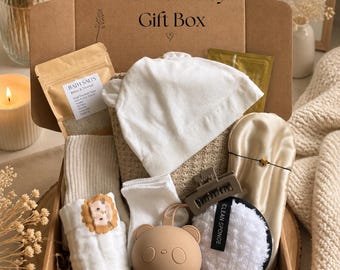 New Mum & Baby Gift Box | Neutral Baby Shower Hamper, Postpartum Care Set