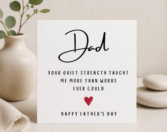 Personalised First Father's Day Card for Dad, Minimalist Keepsake Message