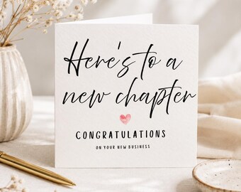 New Chapter Congratulations Card | Watercolour Heart, Business Venture