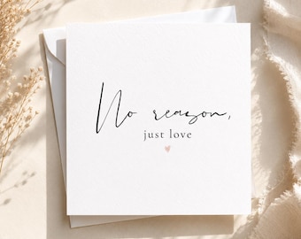Minimalist Love Card, Hammered Card Stock, Romantic Greeting, Personalised (UK Printed)