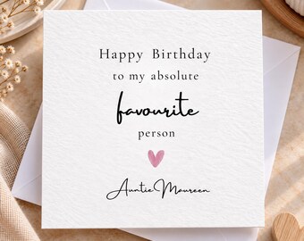 Personalised Birthday Card for Favourite Person, Hammered Textured Finish, Custom Name (6x6 Inch)
