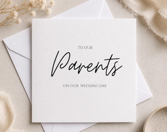 Personalised Wedding Day Card for Parents | Luxury Hammered Textured Keepsake