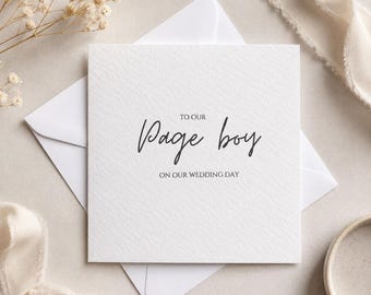 Personalised Page Boy Proposal Card | Wedding Day Keepsake | 6x6 Luxury Hammered Card