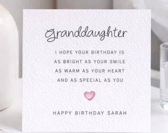 Granddaughter Birthday Card – Personalised Keepsake