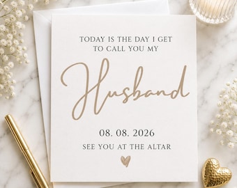 Wedding Morning Card for Husband, Today I Call You Mine, Keepsake (6x6 Inch)