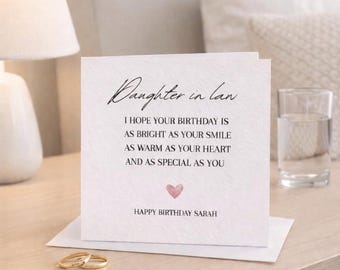Luxury Daughter-in-Law Birthday Card | Personalised Card for Daughter-In-law | Birthday Cards