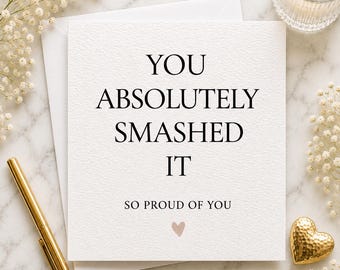 Congratulations Card | Exam Results, New Job, Proud of You | Minimalist Typography