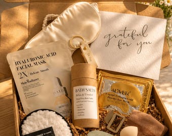 Neutral Self Care Gift Box | Birthday Pamper Hamper, Relax Unwind Essentials