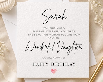 Luxury Daughter Birthday Card  | Personalised Name Birthday Card | Personalised Age Birthday Card | Keepsake