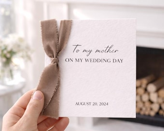 Personalized Wedding Day Card | Frayed Soft Ribbon Keepsake