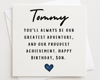 Personalized Birthday Card For Son | Handmade Quote Card