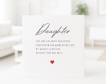 Personalized Daughter Birthday Card | Red Watercolor Heart, Keepsake