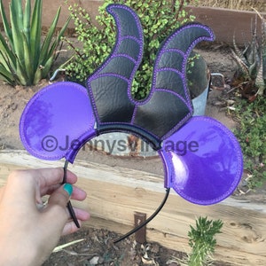 Maleficent Mouse Ears Headband – Disney-Inspired Minnie Ears, Villain Cosplay Accessory, Halloween Costume Hairband