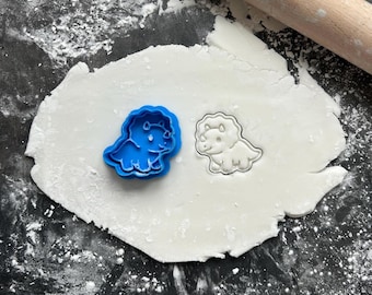 Triceratops Cookie Cutter And Stamp, for cookies, fondant, polymer clay. Dinosaur Cookies