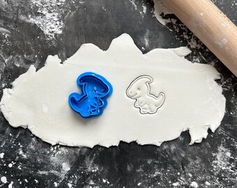 Parasaur Cookie Cutter And Stamp, for cookies, fondant, polymer clay. Dinosaur Cookies