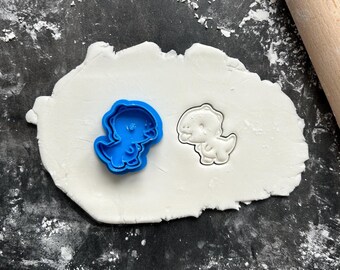 Trex Cookie Cutter And Stamp, for cookies, fondant, polymer clay. Dinosaur Cookies
