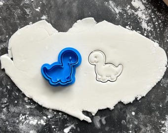 Brontosaur Cookie Cutter And Stamp, for cookies, fondant, polymer clay. Dinosaur Cookies