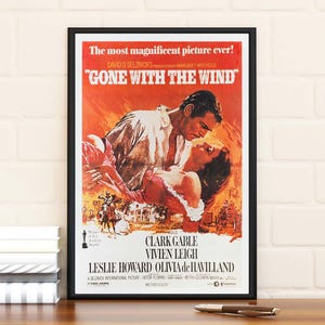 Póster de la película Lo que el viento se llevó de Clark Gable, edición limitada, coleccionable, decoración de habitación, decoración del hogar, arte de pared, regalos para él