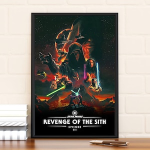 Póster de la película Star Wars Episodio III La Venganza de los Sith, edición limitada, coleccionable, decoración de habitación, decoración del hogar, arte de pared, regalos para él